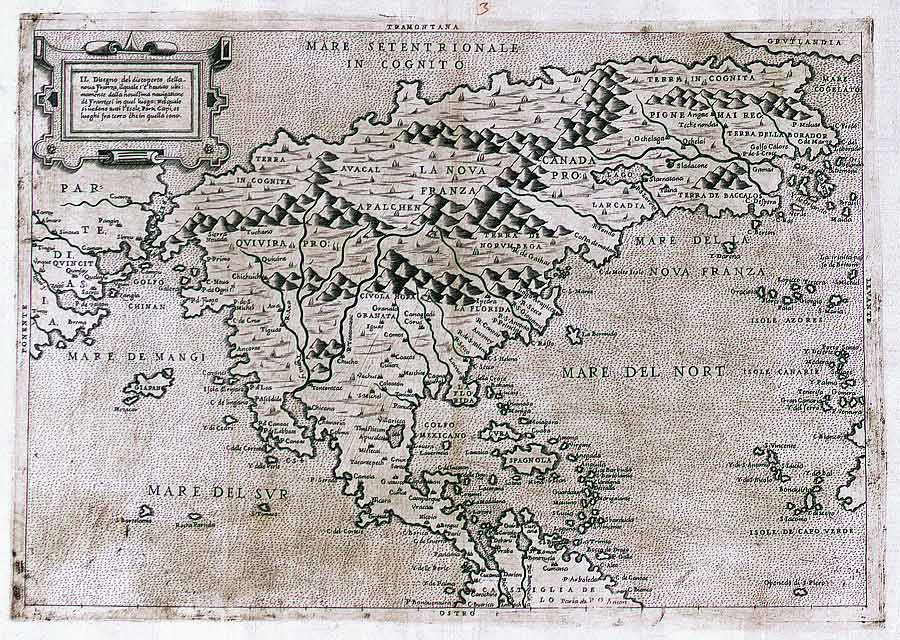 One of the first maps to show North America only and to include the name 